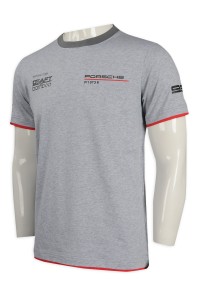 T927 設計撞色袖口T恤 尚朋高科 科技電子行業 T恤製造商     灰色